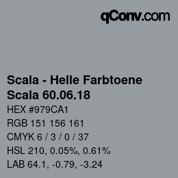 颜色代码: Scala - Helle Farbtoene - Scala 60.06.18 | qconv.com