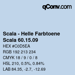颜色代码: Scala - Helle Farbtoene - Scala 60.15.09 | qconv.com