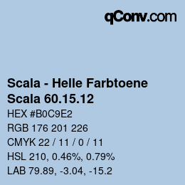 颜色代码: Scala - Helle Farbtoene - Scala 60.15.12 | qconv.com