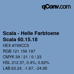 颜色代码: Scala - Helle Farbtoene - Scala 60.15.18 | qconv.com