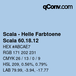 颜色代码: Scala - Helle Farbtoene - Scala 60.18.12 | qconv.com