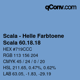 颜色代码: Scala - Helle Farbtoene - Scala 60.18.18 | qconv.com