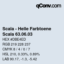 颜色代码: Scala - Helle Farbtoene - Scala 63.06.03 | qconv.com