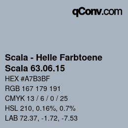 颜色代码: Scala - Helle Farbtoene - Scala 63.06.15 | qconv.com