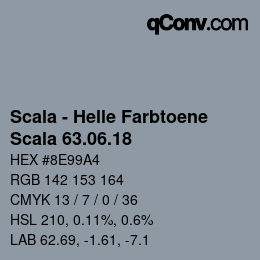 颜色代码: Scala - Helle Farbtoene - Scala 63.06.18 | qconv.com