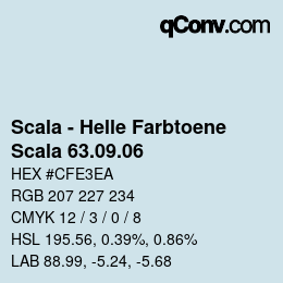 颜色代码: Scala - Helle Farbtoene - Scala 63.09.06 | qconv.com