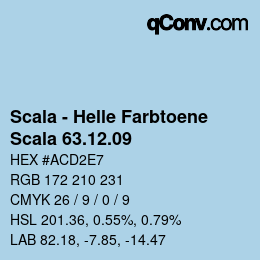 颜色代码: Scala - Helle Farbtoene - Scala 63.12.09 | qconv.com