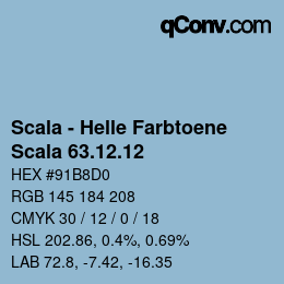 颜色代码: Scala - Helle Farbtoene - Scala 63.12.12 | qconv.com