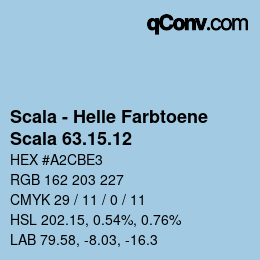 颜色代码: Scala - Helle Farbtoene - Scala 63.15.12 | qconv.com
