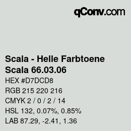 颜色代码: Scala - Helle Farbtoene - Scala 66.03.06 | qconv.com