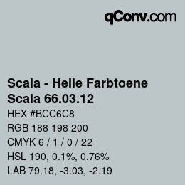 颜色代码: Scala - Helle Farbtoene - Scala 66.03.12 | qconv.com