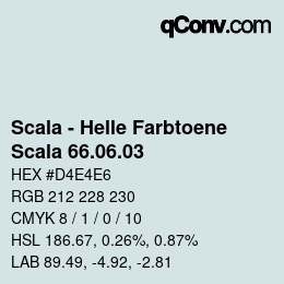 颜色代码: Scala - Helle Farbtoene - Scala 66.06.03 | qconv.com