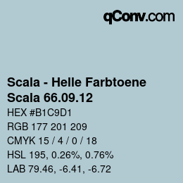 颜色代码: Scala - Helle Farbtoene - Scala 66.09.12 | qconv.com
