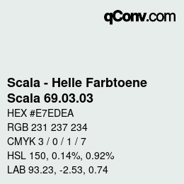 颜色代码: Scala - Helle Farbtoene - Scala 69.03.03 | qconv.com