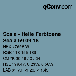 颜色代码: Scala - Helle Farbtoene - Scala 69.09.18 | qconv.com