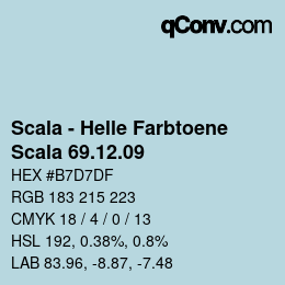 颜色代码: Scala - Helle Farbtoene - Scala 69.12.09 | qconv.com