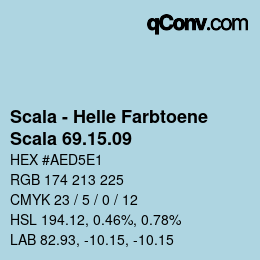 颜色代码: Scala - Helle Farbtoene - Scala 69.15.09 | qconv.com