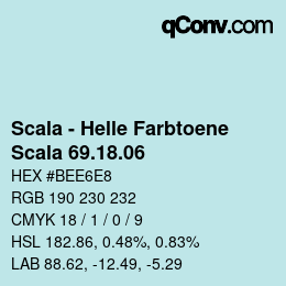 颜色代码: Scala - Helle Farbtoene - Scala 69.18.06 | qconv.com