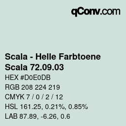 Code couleur: Scala - Helle Farbtoene - Scala 72.09.03 | qconv.com