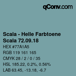 颜色代码: Scala - Helle Farbtoene - Scala 72.09.18 | qconv.com