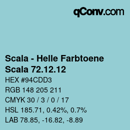颜色代码: Scala - Helle Farbtoene - Scala 72.12.12 | qconv.com
