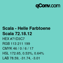 颜色代码: Scala - Helle Farbtoene - Scala 72.18.12 | qconv.com