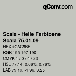 颜色代码: Scala - Helle Farbtoene - Scala 75.01.09 | qconv.com