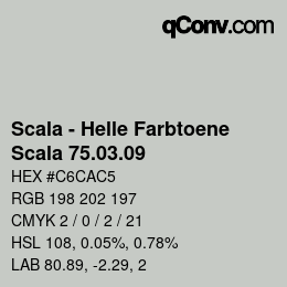 颜色代码: Scala - Helle Farbtoene - Scala 75.03.09 | qconv.com