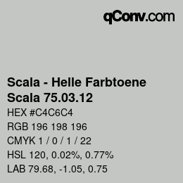 颜色代码: Scala - Helle Farbtoene - Scala 75.03.12 | qconv.com