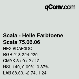 颜色代码: Scala - Helle Farbtoene - Scala 75.06.06 | qconv.com