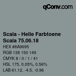 颜色代码: Scala - Helle Farbtoene - Scala 75.06.18 | qconv.com