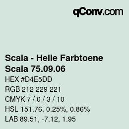 颜色代码: Scala - Helle Farbtoene - Scala 75.09.06 | qconv.com
