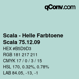 颜色代码: Scala - Helle Farbtoene - Scala 75.12.09 | qconv.com