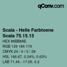 颜色代码: Scala - Helle Farbtoene - Scala 75.15.15 | qconv.com