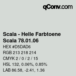 颜色代码: Scala - Helle Farbtoene - Scala 78.01.06 | qconv.com