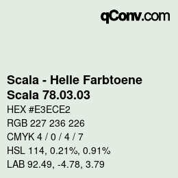 颜色代码: Scala - Helle Farbtoene - Scala 78.03.03 | qconv.com