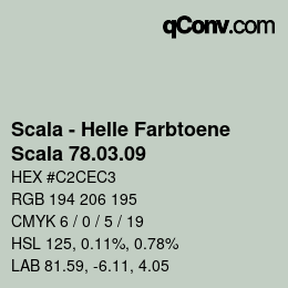 颜色代码: Scala - Helle Farbtoene - Scala 78.03.09 | qconv.com