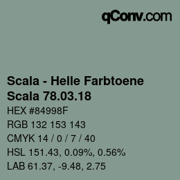 Código de color: Scala - Helle Farbtoene - Scala 78.03.18 | qconv.com