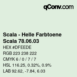 颜色代码: Scala - Helle Farbtoene - Scala 78.06.03 | qconv.com
