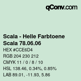 颜色代码: Scala - Helle Farbtoene - Scala 78.06.06 | qconv.com