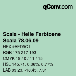 颜色代码: Scala - Helle Farbtoene - Scala 78.06.09 | qconv.com