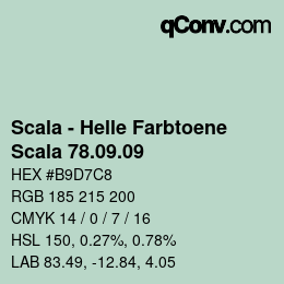 颜色代码: Scala - Helle Farbtoene - Scala 78.09.09 | qconv.com