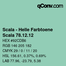 颜色代码: Scala - Helle Farbtoene - Scala 78.12.12 | qconv.com