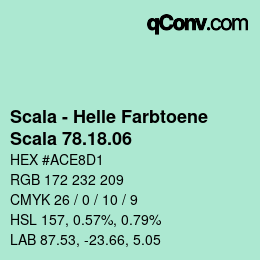 颜色代码: Scala - Helle Farbtoene - Scala 78.18.06 | qconv.com