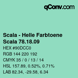 颜色代码: Scala - Helle Farbtoene - Scala 78.18.09 | qconv.com