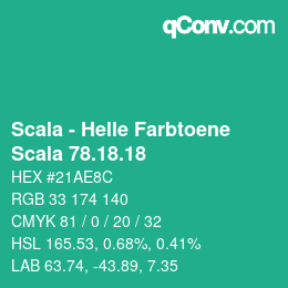 颜色代码: Scala - Helle Farbtoene - Scala 78.18.18 | qconv.com