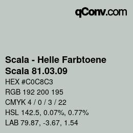 颜色代码: Scala - Helle Farbtoene - Scala 81.03.09 | qconv.com