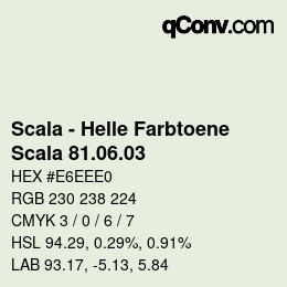 颜色代码: Scala - Helle Farbtoene - Scala 81.06.03 | qconv.com