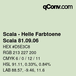 颜色代码: Scala - Helle Farbtoene - Scala 81.09.06 | qconv.com