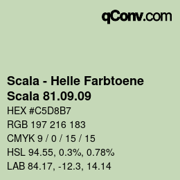 颜色代码: Scala - Helle Farbtoene - Scala 81.09.09 | qconv.com